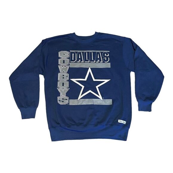 Vtg 90's Dallas Cowboys Team Rated Crewneck Sweatshirt Large NFL USA Pullover - Picture 1 of 7